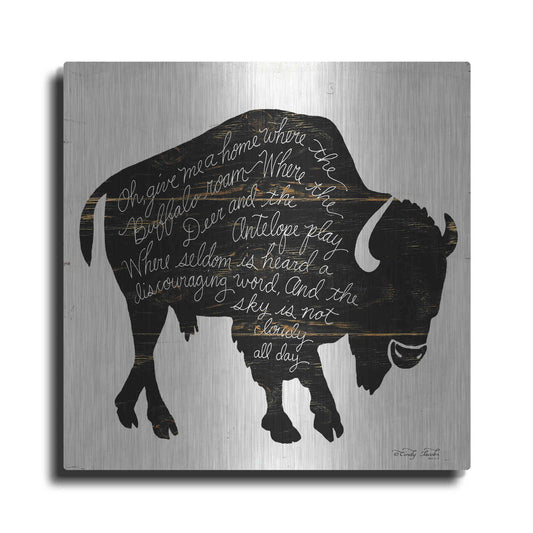 Luxe Metal Art 'Buffalo in Black' by Cindy Jacobs, Metal Wall Art