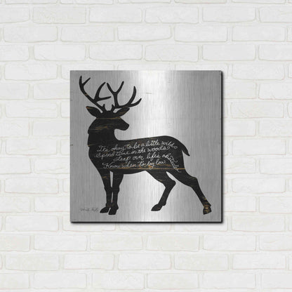 Luxe Metal Art 'Deer in Black' by Cindy Jacobs, Metal Wall Art,24x24