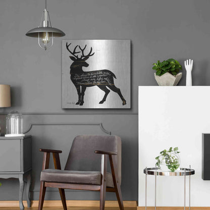 Luxe Metal Art 'Deer in Black' by Cindy Jacobs, Metal Wall Art,24x24