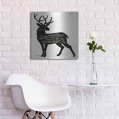 Luxe Metal Art 'Deer in Black' by Cindy Jacobs, Metal Wall Art,24x24