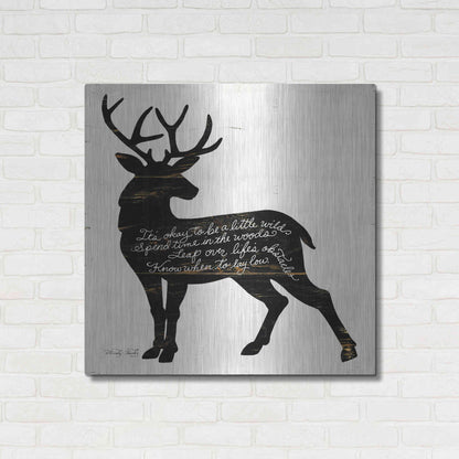 Luxe Metal Art 'Deer in Black' by Cindy Jacobs, Metal Wall Art,36x36