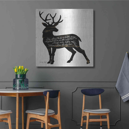 Luxe Metal Art 'Deer in Black' by Cindy Jacobs, Metal Wall Art,36x36