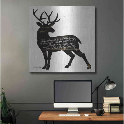 Luxe Metal Art 'Deer in Black' by Cindy Jacobs, Metal Wall Art,36x36
