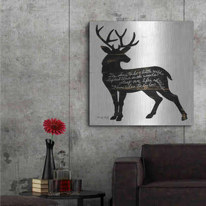 Luxe Metal Art 'Deer in Black' by Cindy Jacobs, Metal Wall Art,36x36