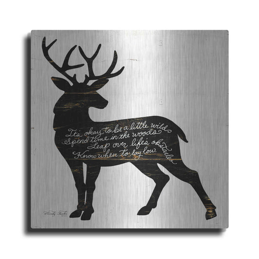 Luxe Metal Art 'Deer in Black' by Cindy Jacobs, Metal Wall Art