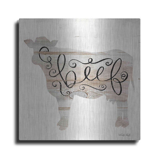 Luxe Metal Art 'Beef in Beige' by Cindy Jacobs, Metal Wall Art