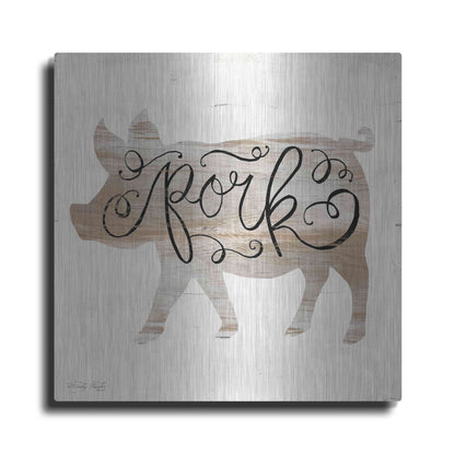 Luxe Metal Art 'Pork in Beige' by Cindy Jacobs, Metal Wall Art