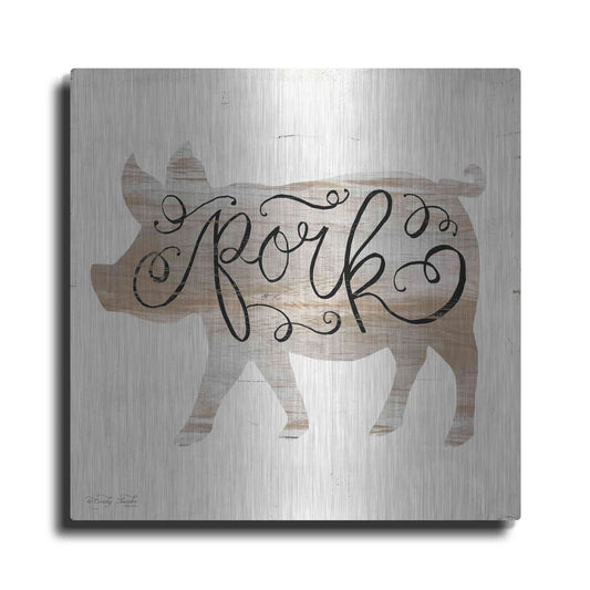 Luxe Metal Art 'Pork in Beige' by Cindy Jacobs, Metal Wall Art