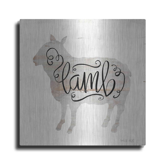 Luxe Metal Art 'Lamb in Beige' by Cindy Jacobs, Metal Wall Art