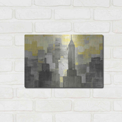 Luxe Metal Art 'City Blocks Neutral' by Albena Hristova, Metal Wall Art,16x12
