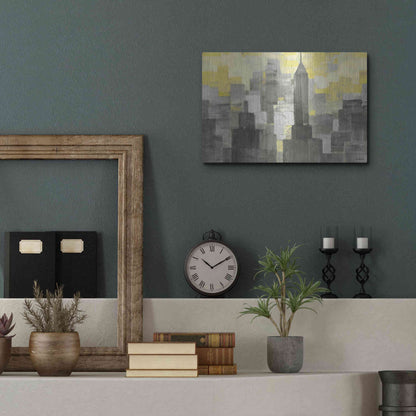 Luxe Metal Art 'City Blocks Neutral' by Albena Hristova, Metal Wall Art,16x12