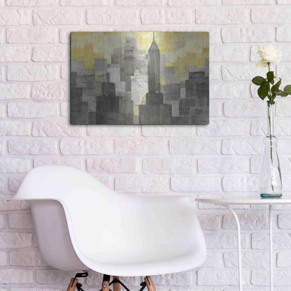 Luxe Metal Art 'City Blocks Neutral' by Albena Hristova, Metal Wall Art,24x16