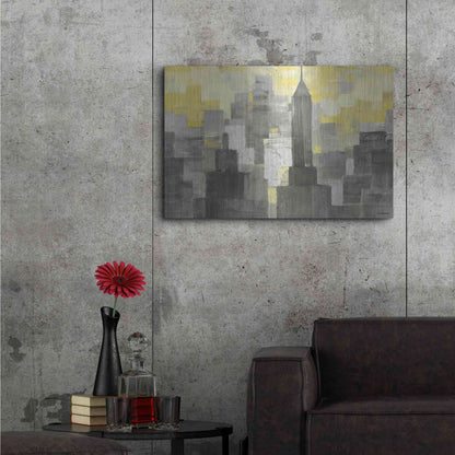 Luxe Metal Art 'City Blocks Neutral' by Albena Hristova, Metal Wall Art,36x24