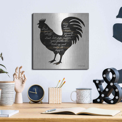 Luxe Metal Art 'Rooster - Strut Your Stuff' by Cindy Jacobs, Metal Wall Art,12x12