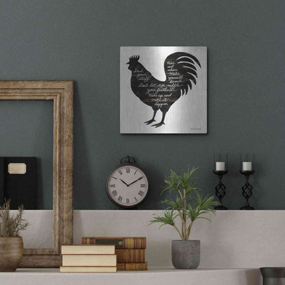 Luxe Metal Art 'Rooster - Strut Your Stuff' by Cindy Jacobs, Metal Wall Art,12x12