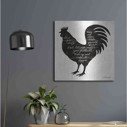 Luxe Metal Art 'Rooster - Strut Your Stuff' by Cindy Jacobs, Metal Wall Art,24x24