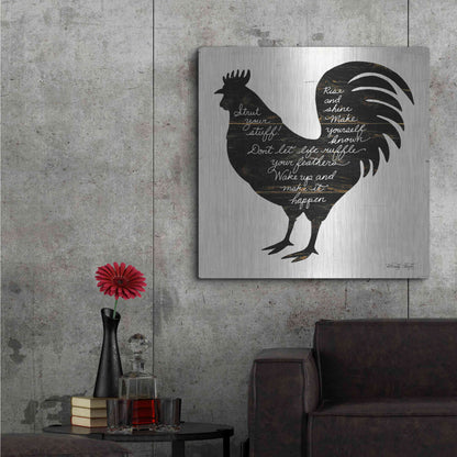 Luxe Metal Art 'Rooster - Strut Your Stuff' by Cindy Jacobs, Metal Wall Art,36x36