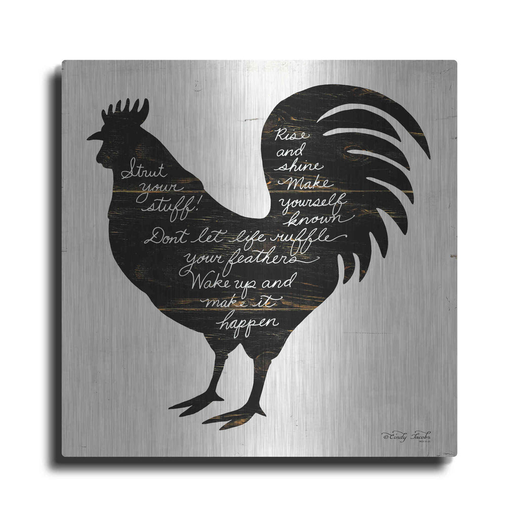 Luxe Metal Art 'Rooster - Strut Your Stuff' by Cindy Jacobs, Metal Wall Art