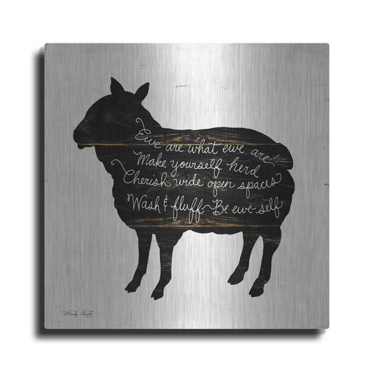 Luxe Metal Art 'Sheep - Make Yourself Herd' by Cindy Jacobs, Metal Wall Art