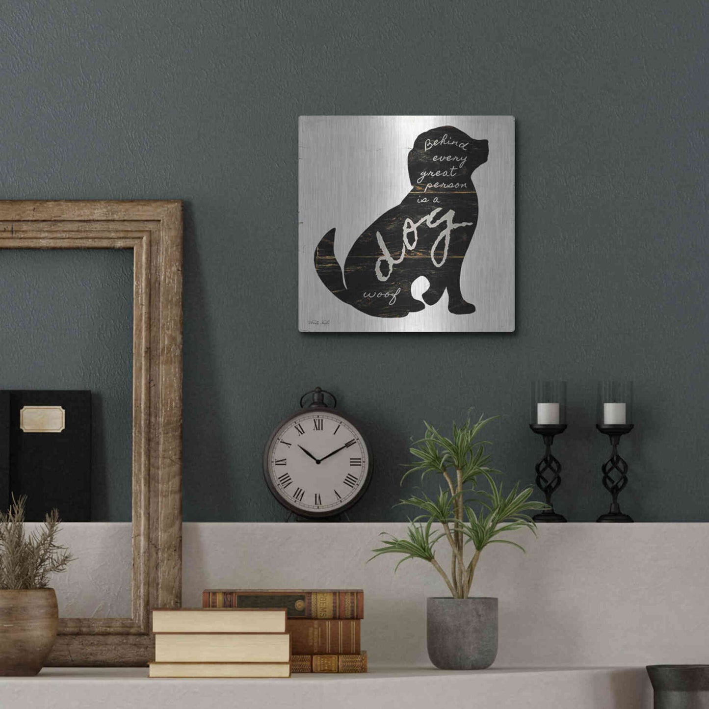 Luxe Metal Art 'Dog' by Cindy Jacobs, Metal Wall Art,12x12