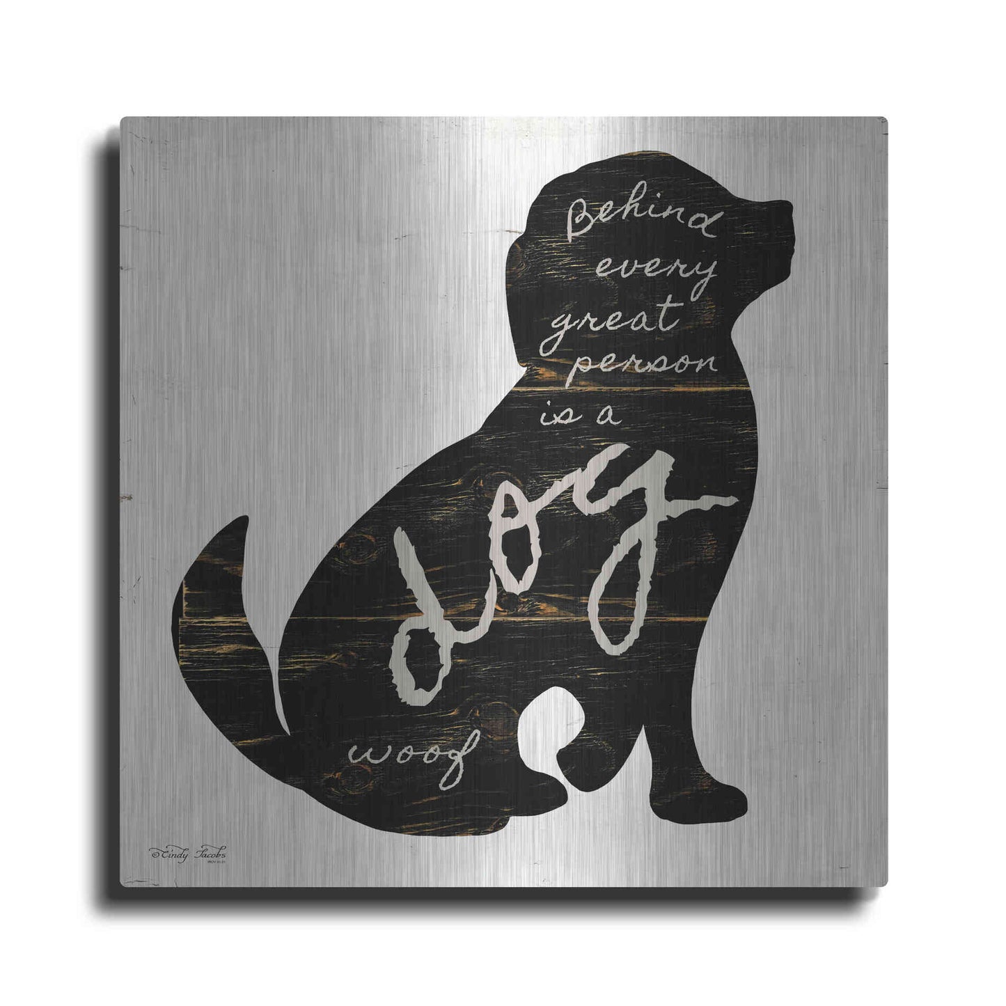 Luxe Metal Art 'Dog' by Cindy Jacobs, Metal Wall Art