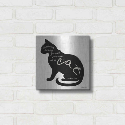 Luxe Metal Art 'Cat' by Cindy Jacobs, Metal Wall Art,12x12