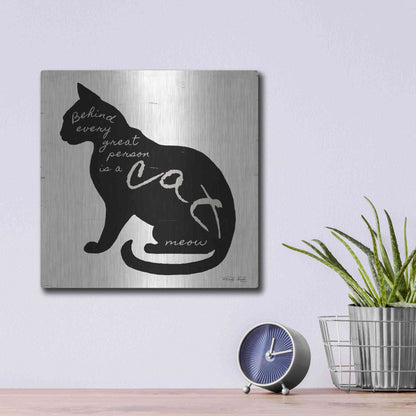 Luxe Metal Art 'Cat' by Cindy Jacobs, Metal Wall Art,12x12