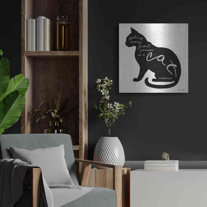 Luxe Metal Art 'Cat' by Cindy Jacobs, Metal Wall Art,24x24