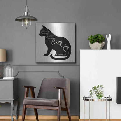 Luxe Metal Art 'Cat' by Cindy Jacobs, Metal Wall Art,24x24