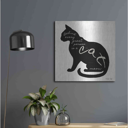 Luxe Metal Art 'Cat' by Cindy Jacobs, Metal Wall Art,24x24