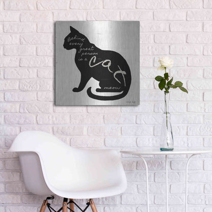 Luxe Metal Art 'Cat' by Cindy Jacobs, Metal Wall Art,24x24