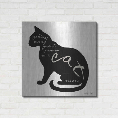 Luxe Metal Art 'Cat' by Cindy Jacobs, Metal Wall Art,36x36