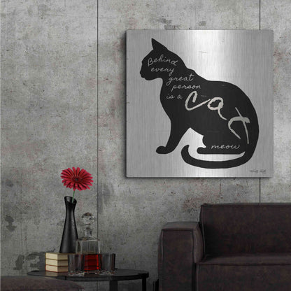Luxe Metal Art 'Cat' by Cindy Jacobs, Metal Wall Art,36x36