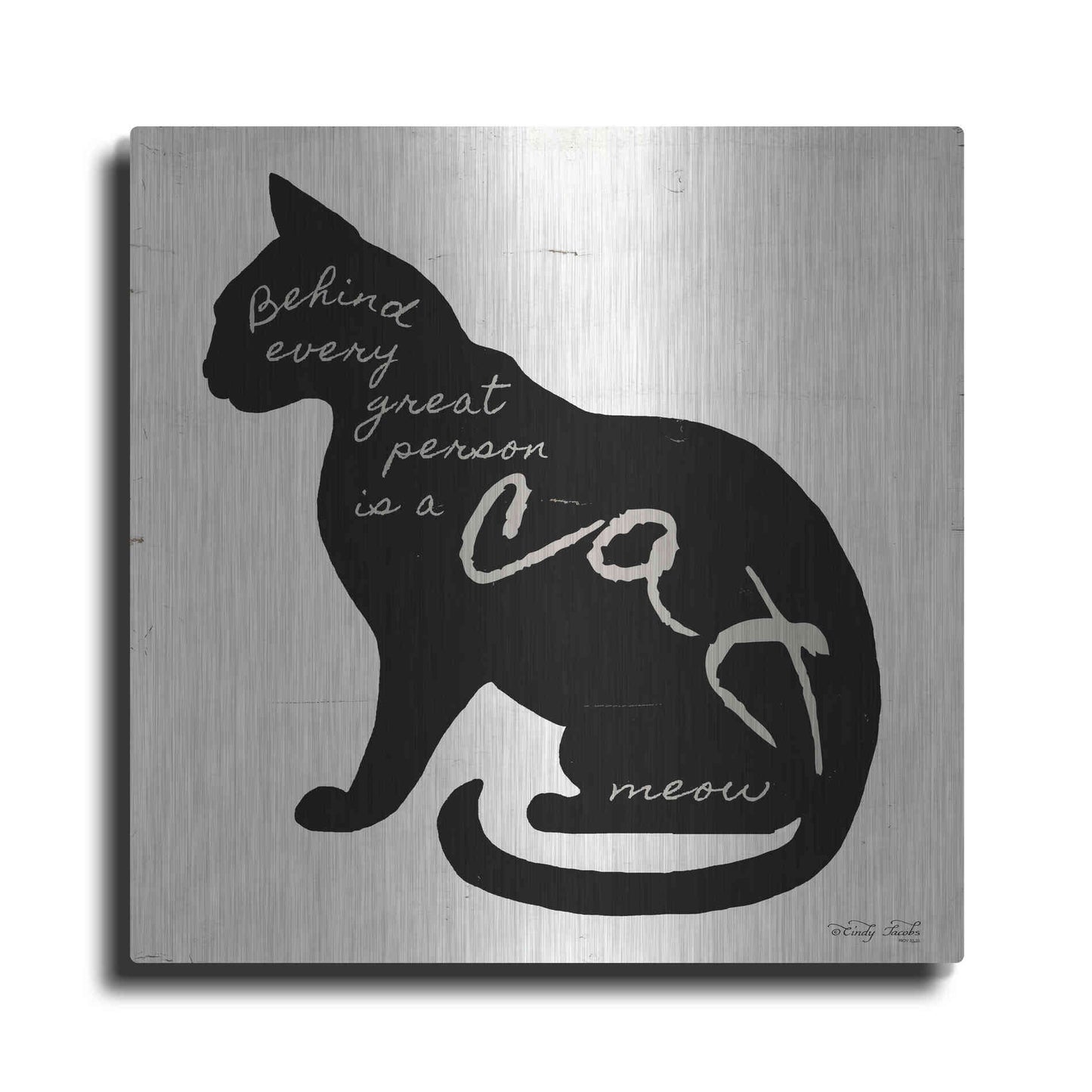Luxe Metal Art 'Cat' by Cindy Jacobs, Metal Wall Art