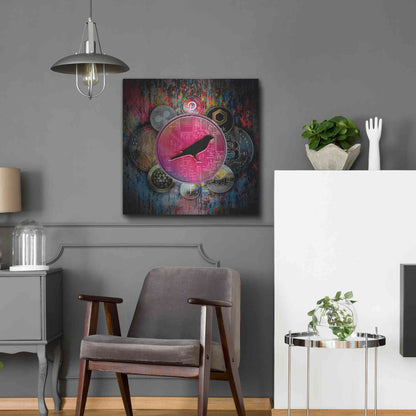 Luxe Metal Art 'KSM Crypto-Kusama Coin,' by Luxe Portfolio, Metal Wall Art,24x24