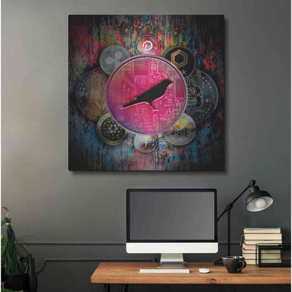 Luxe Metal Art 'KSM Crypto-Kusama Coin,' by Luxe Portfolio, Metal Wall Art,36x36