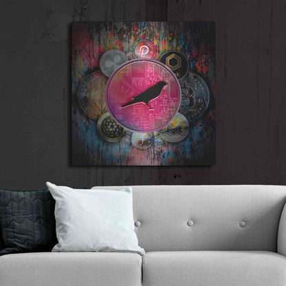 Luxe Metal Art 'KSM Crypto-Kusama Coin,' by Luxe Portfolio, Metal Wall Art,36x36