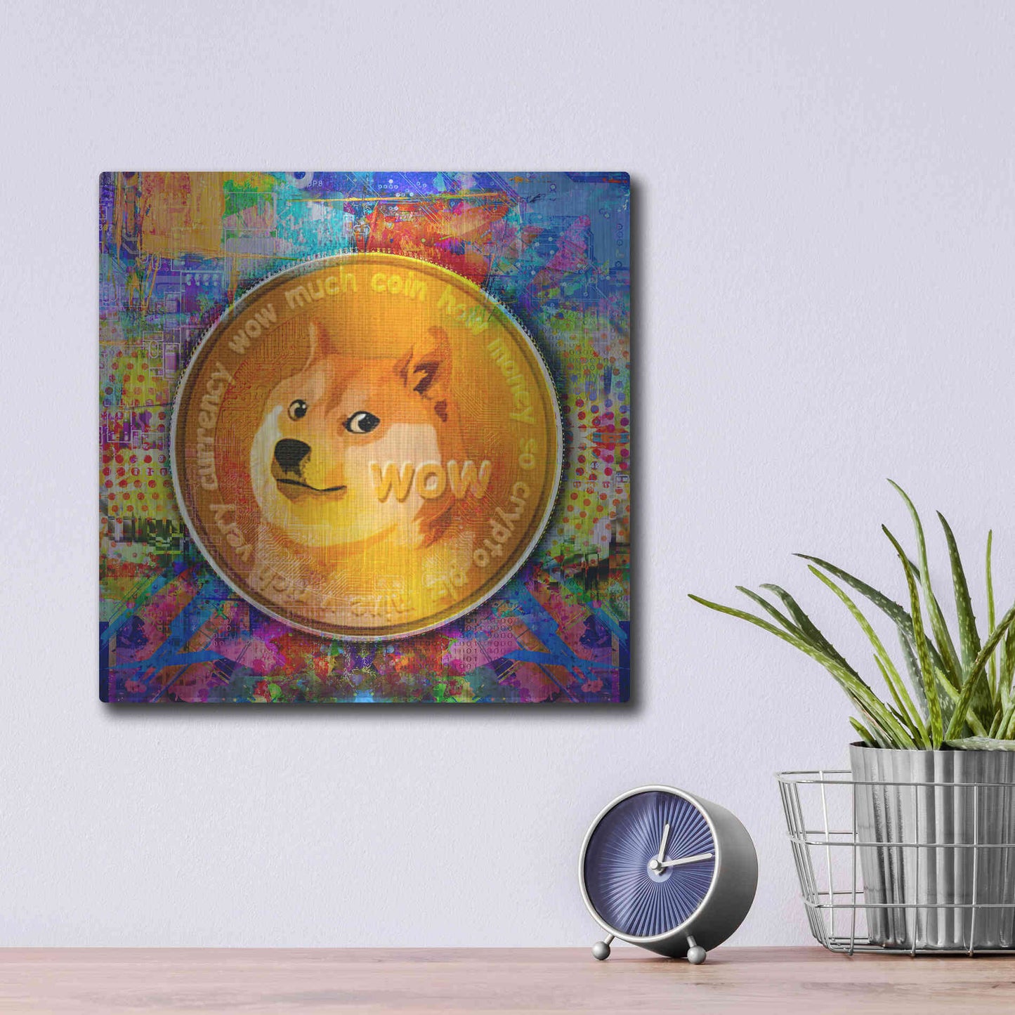 Luxe Metal Art 'DOGE Crypto Dogecoin,' by Luxe Portfolio, Metal Wall Art,12x12