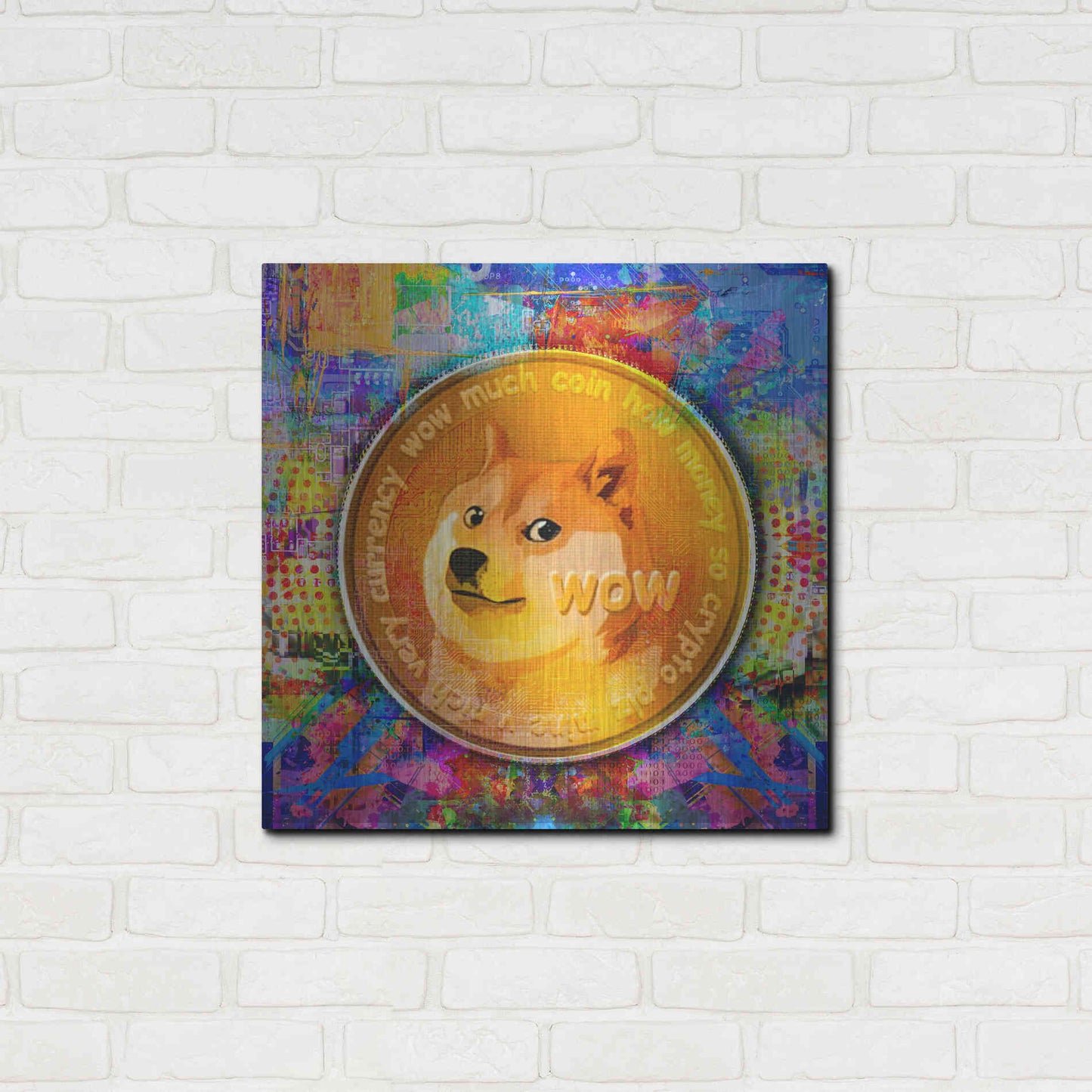 Luxe Metal Art 'DOGE Crypto Dogecoin,' by Luxe Portfolio, Metal Wall Art,24x24