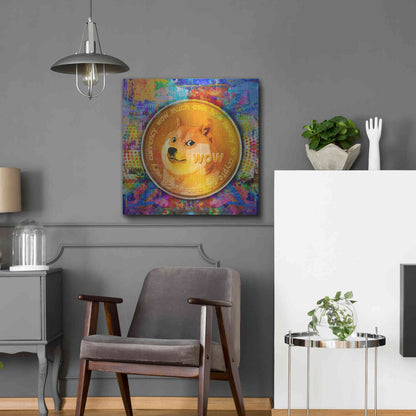 Luxe Metal Art 'DOGE Crypto Dogecoin,' by Luxe Portfolio, Metal Wall Art,24x24