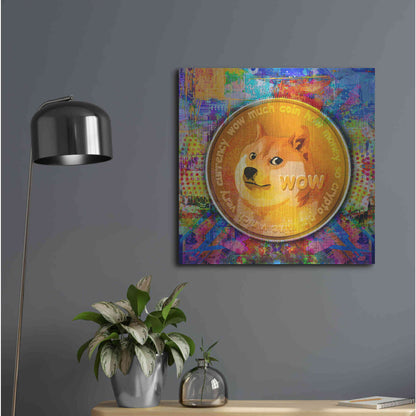 Luxe Metal Art 'DOGE Crypto Dogecoin,' by Luxe Portfolio, Metal Wall Art,24x24