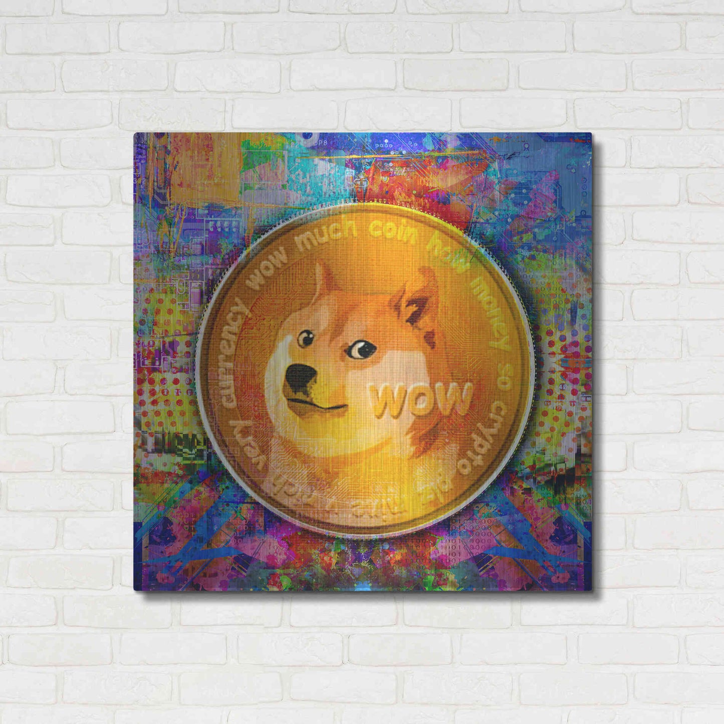 Luxe Metal Art 'DOGE Crypto Dogecoin,' by Luxe Portfolio, Metal Wall Art,36x36