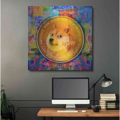 Luxe Metal Art 'DOGE Crypto Dogecoin,' by Luxe Portfolio, Metal Wall Art,36x36