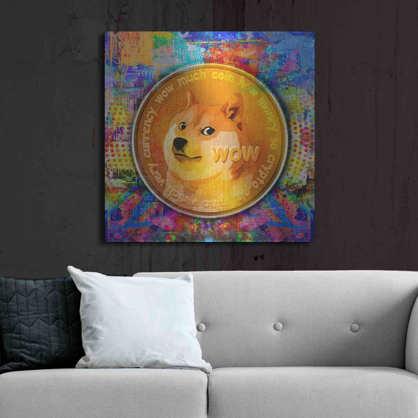 Luxe Metal Art 'DOGE Crypto Dogecoin,' by Luxe Portfolio, Metal Wall Art,36x36