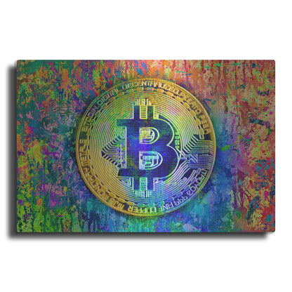 Luxe Metal Art 'Bitcoin Pollock,' by Luxe Portfolio, Metal Wall Art