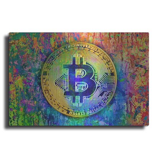 Luxe Metal Art 'Bitcoin Pollock,' by Luxe Portfolio, Metal Wall Art