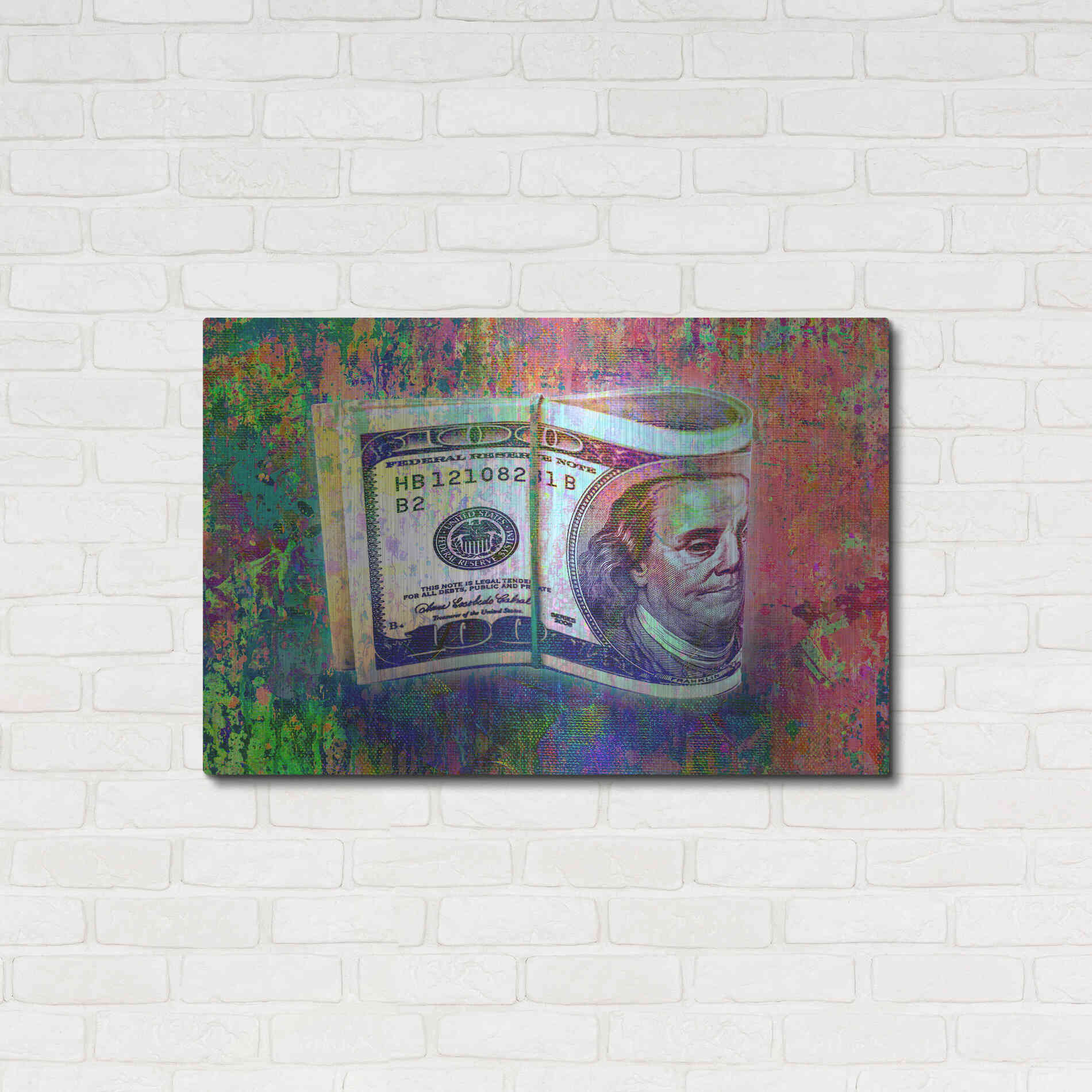 Luxe Metal Art 'Fat Stacks,' by Luxe Portfolio, Metal Wall Art,36x24