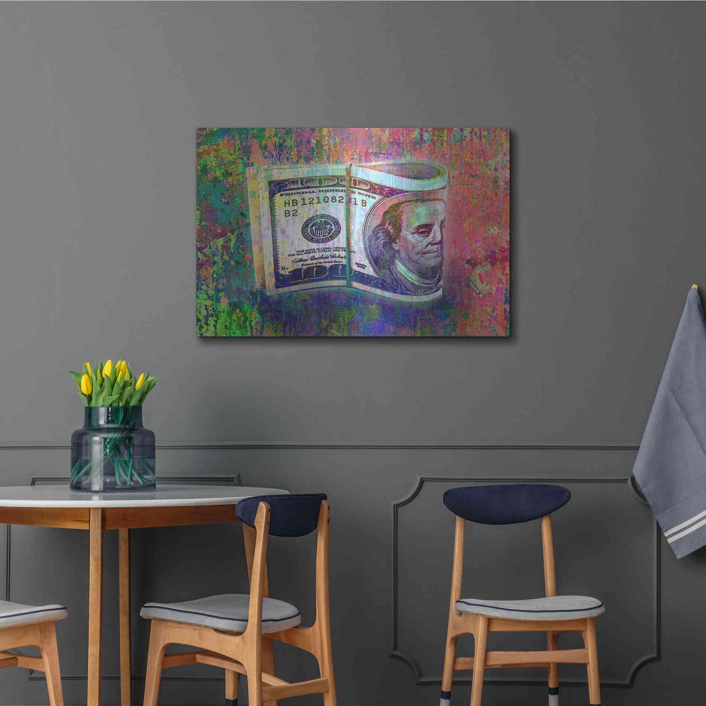 Luxe Metal Art 'Fat Stacks,' by Luxe Portfolio, Metal Wall Art,36x24