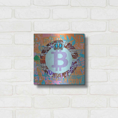 Luxe Metal Art 'Bitcoin Cryptocurrency 2-1' by Irena Orlov, Metal Wall Art,12x12