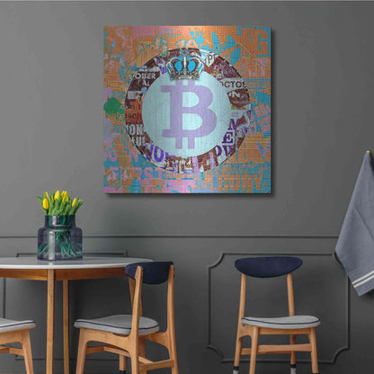 Luxe Metal Art 'Bitcoin Cryptocurrency 2-1' by Irena Orlov, Metal Wall Art,36x36